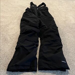 Lands End Kids size 10 snow pants with bib, black